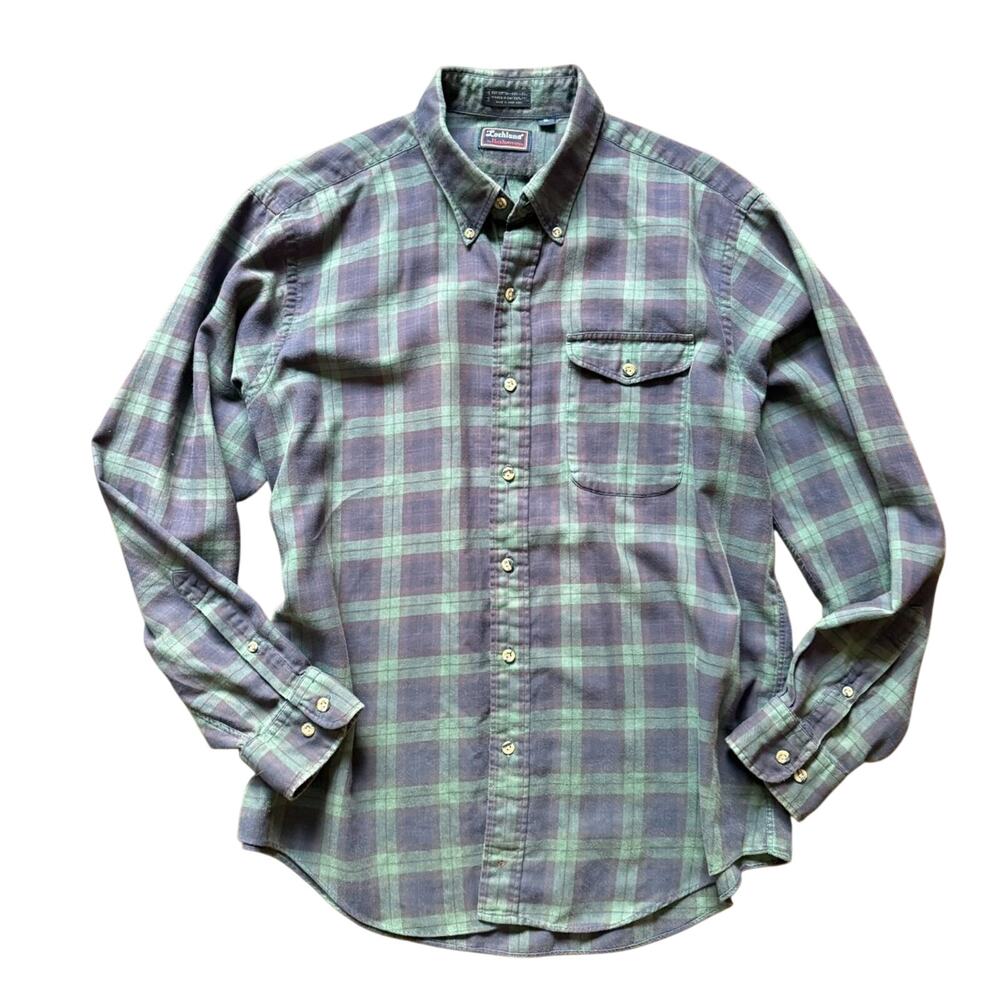 Lochlana by Hathaway Vintage 80s Cotton Wool Plaid Shirt Sz XL